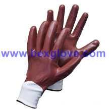 13 Gauge Polyester Liner, Nitrile Coating, Fully Safety Gloves